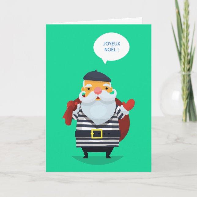 Tarjeta Papá Noel Chic Parisino (Anverso)