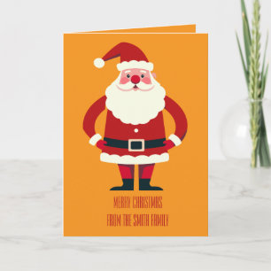 Tarjeta Papá Noel con las manos en las caderas siendo jovi