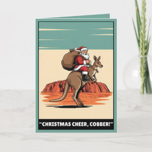 Tarjeta Papá Noel de Navidad australiano