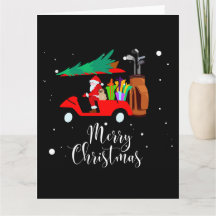 Papá Noel de Navidad de golf montando carrito de g