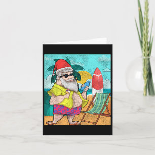 Tarjeta Papá Noel de verano tropical divertido Navidad haw