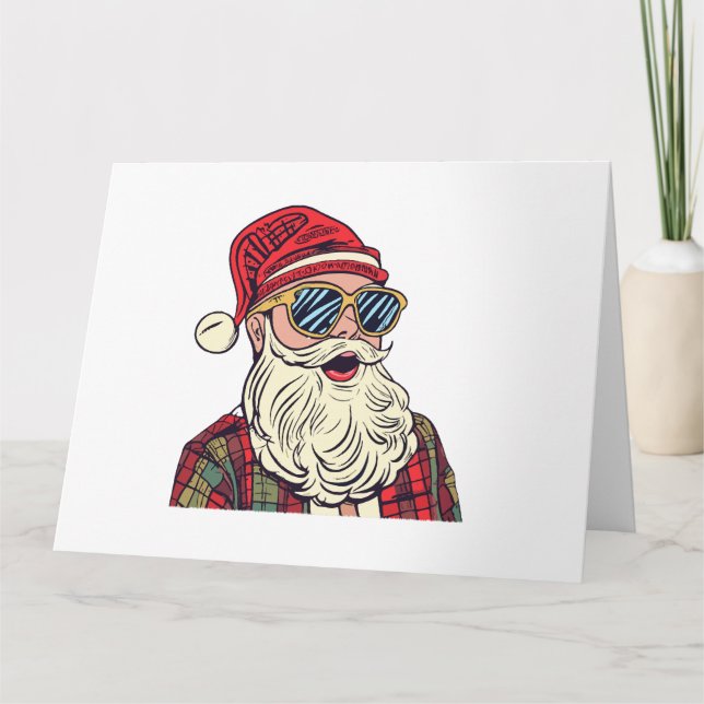 Tarjeta Papá Noel - Divertido (Anverso)