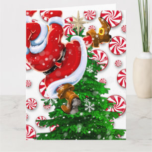 Tarjeta Papá Noel divertido 
