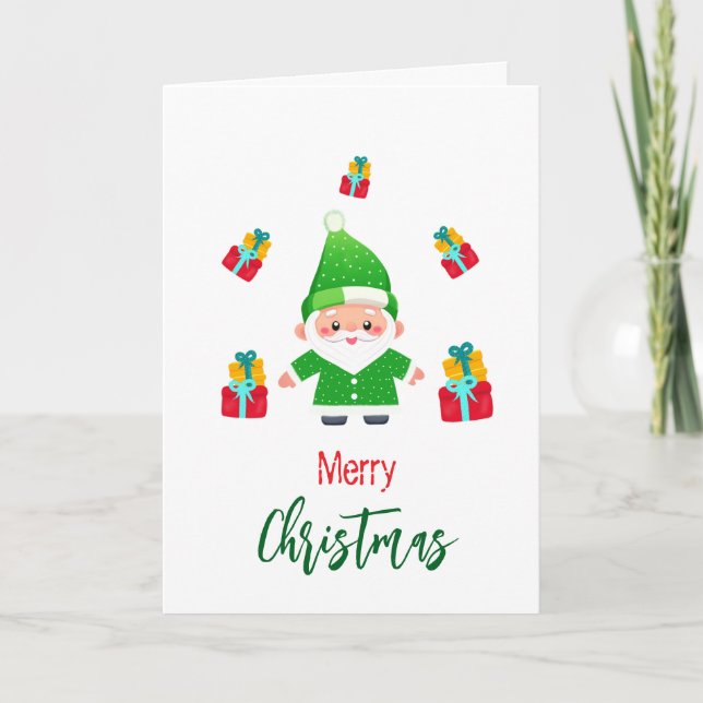 Tarjeta Papá Noel divertido (Anverso)