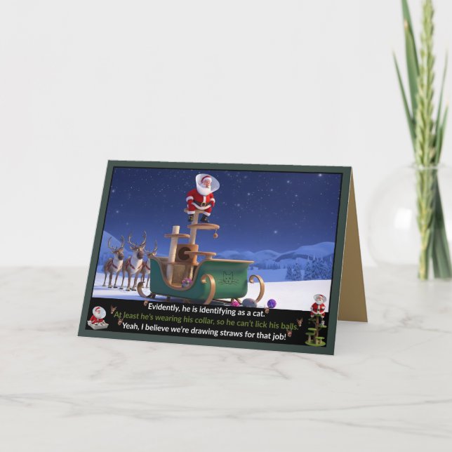 Tarjeta Papá Noel divertido (Anverso)