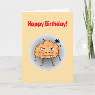 Tarjeta Papa Noel Divertido Cumpleaños Feliz Cara