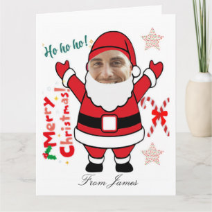 Tarjeta Papá Noel divertido de Navidad