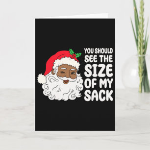 Tarjeta Papá Noel divertido de Navidad Afro afroamericano