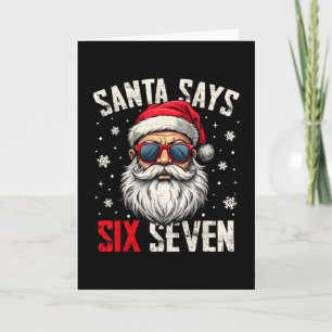 Tarjeta Papá Noel Divertido Dice Seis Siete Navidad 67 Mem