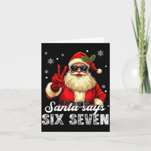 Tarjeta Papá Noel Divertido Dice Seis Siete Navidad 67 Mem