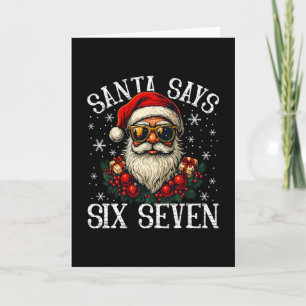Tarjeta Papá Noel Divertido Dice Seis Siete Navidad 67 Mem