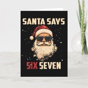 Tarjeta Papá Noel Divertido Dice Seis Siete Navidad 67 Mem