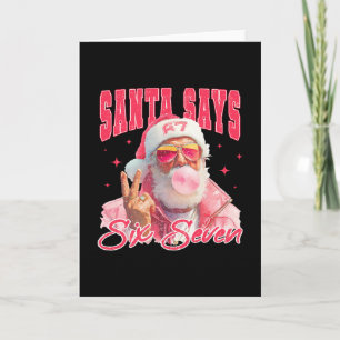Tarjeta Papá Noel Divertido Dice Seis Siete Navidad 67 Mem