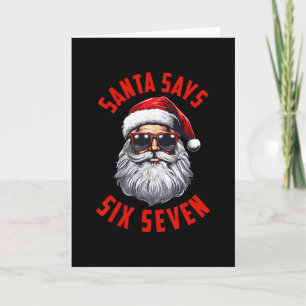 Tarjeta Papá Noel Divertido Dice Seis Siete Navidad 67 Mem