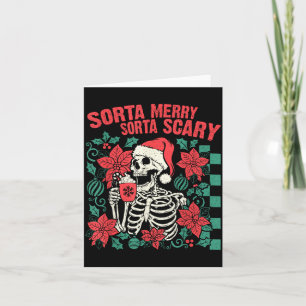 Tarjeta Papá Noel Divertido Esqueleto Más o Menos Alegre M