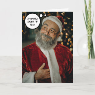 Tarjeta Papá Noel divertido, saludo de Navidad
