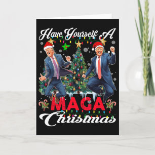 Tarjeta Papá Noel Divertido Trump Ten Un Alegre Mega Chris