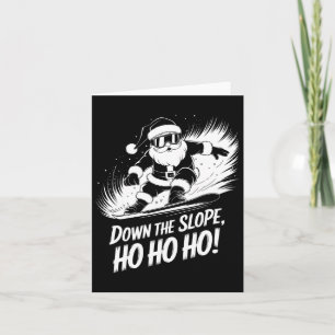 Tarjeta Papá Noel en Esquí de Bajada en Navidad Sn