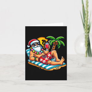 Tarjeta Papá Noel en traje de baño Fiesta de Navidad de ve