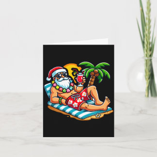 Tarjeta Papá Noel en traje de baño Fiesta de Navidad de ve