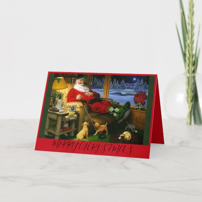Tarjeta Papá Noel en una carta de Navidades temáticos de g (Anverso)