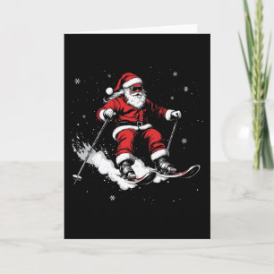 Tarjeta Papá Noel Esquí Divertido Esquí Navidad Navidad _2