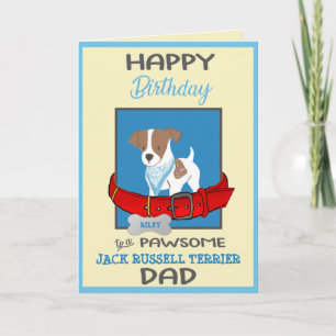 Tarjeta Papá Noel Feliz Día de Cumpleaños Jack Russell Ter