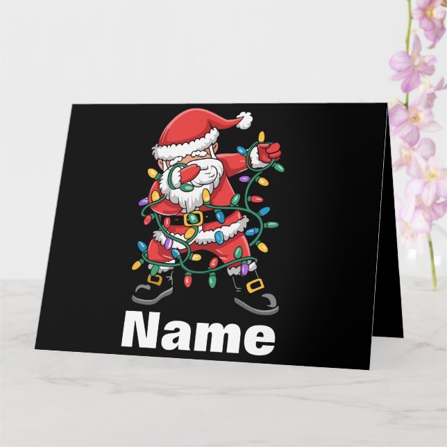 Tarjeta Papá Noel haciendo dab Funny Regalo de Navidad Per (Orquídea)