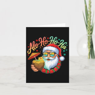 Tarjeta Papá Noel hawaiano divertido Alo-ho-ho-ha surfeand