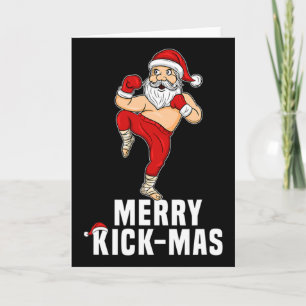 Tarjeta Papá Noel Kickboxing de Navidad Regalo de Kickmas 