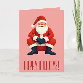 Tarjeta Papá Noel Kitsch de la Modernidad de Mitad de Sigl