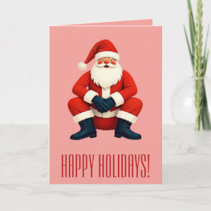 Tarjeta Papá Noel Kitsch de la Modernidad de Mitad de Sigl