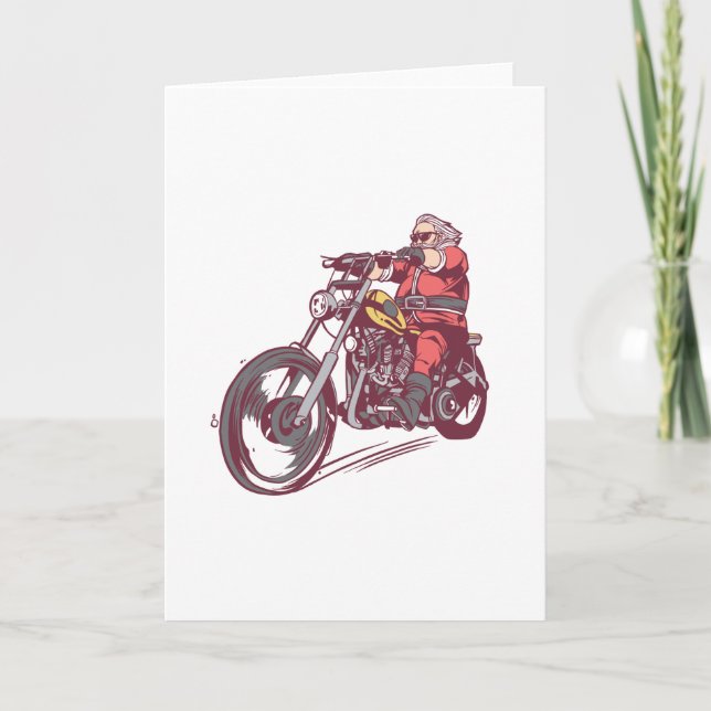 Tarjeta Papá Noel motociclista (Anverso)