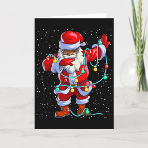 Tarjeta Papá Noel Navidad Negra Afro Americano Africano