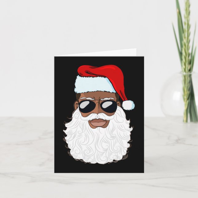 Tarjeta Papá Noel Noel negro Noel Santa Afro Americano (Anverso)