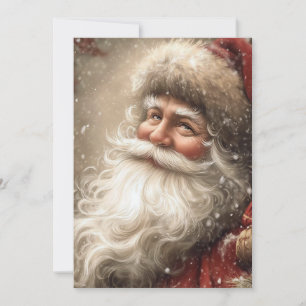 Tarjeta Papá Noel Nostálgico Navidad Plana