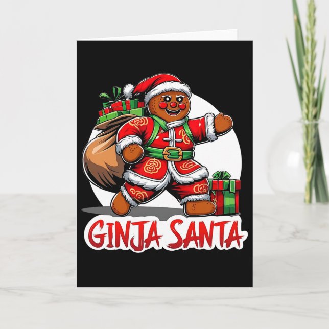 Tarjeta Papá Noel pelirrojo Ginja divertido de Navidad 1  (Anverso)