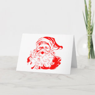 Tarjeta Papá Noel Rojo y Blanco de Navidad