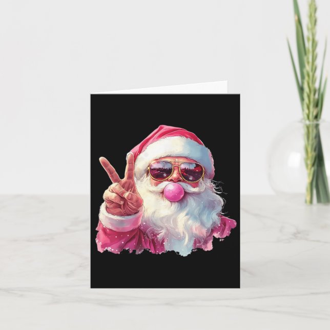 Tarjeta Papá Noel Soplando Chicle Nk Sungles Christma (Anverso)