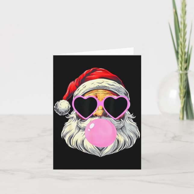 Tarjeta Papá Noel Soplando Chicle Nk Sungles Christma (Anverso)