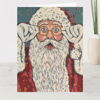 Tarjeta Papá Noel Sorprendido