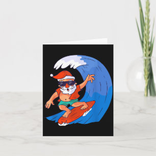 Tarjeta Papá Noel surfista regalo de Navidad X-mas