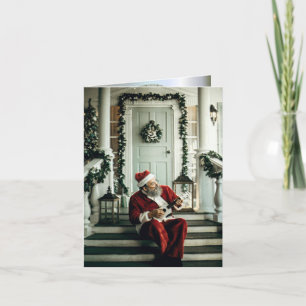 Tarjeta Papá Noel tocando música