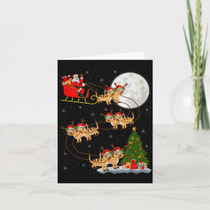 Tarjeta Papá Noel Trineo Vuelo Divertido Mágico Navidad Su