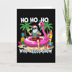 Tarjeta Papá Noel Tropical Divertido Regalo de Vacaciones
