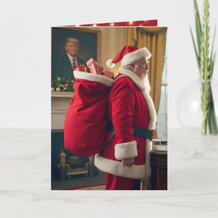 Tarjeta Papá Noel Trump en la Oficina Oval