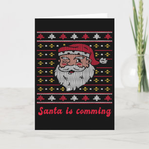 Tarjeta Papá Noel viene Navidades navideños