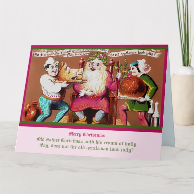 Tarjeta Papá Noel Vintage Antiguo Raro Británico (copia) (Anverso)