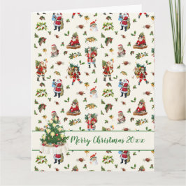 Tarjeta Papá Noel Vintage Personalizado Navidad