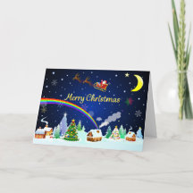 Papá Noel volador con Luna Creciente